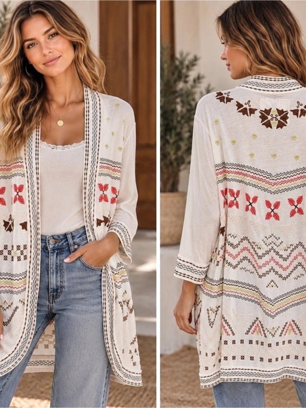 Johnny Was Embroidered Cardi (404040) 🦋 🌼